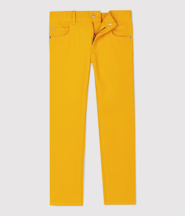 Pantalon slim en serge enfant gar&ccedil;on jaune