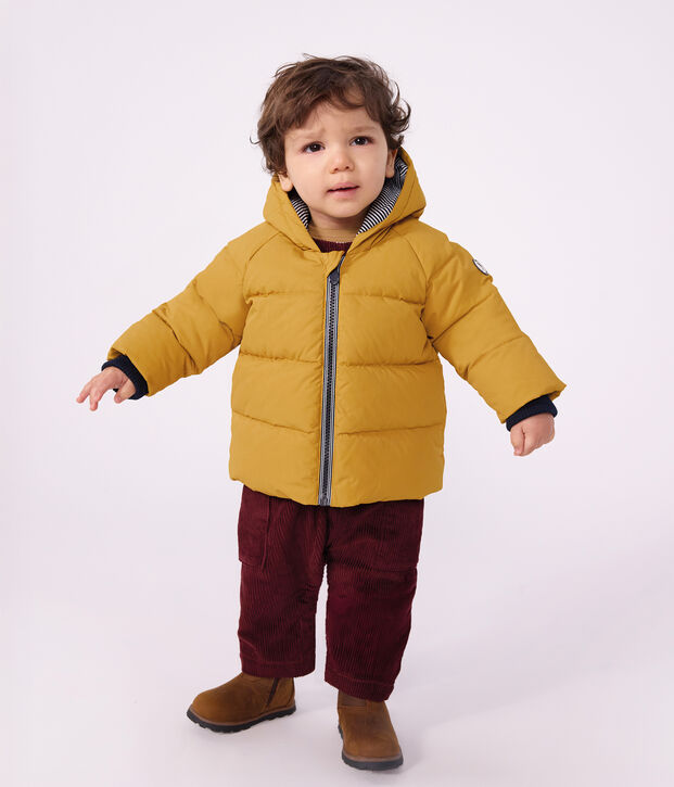 Doudoune b&eacute;b&eacute; en polyester uni jaune