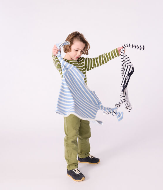 Marinière enfant en coton vert CEDAR/ MILK