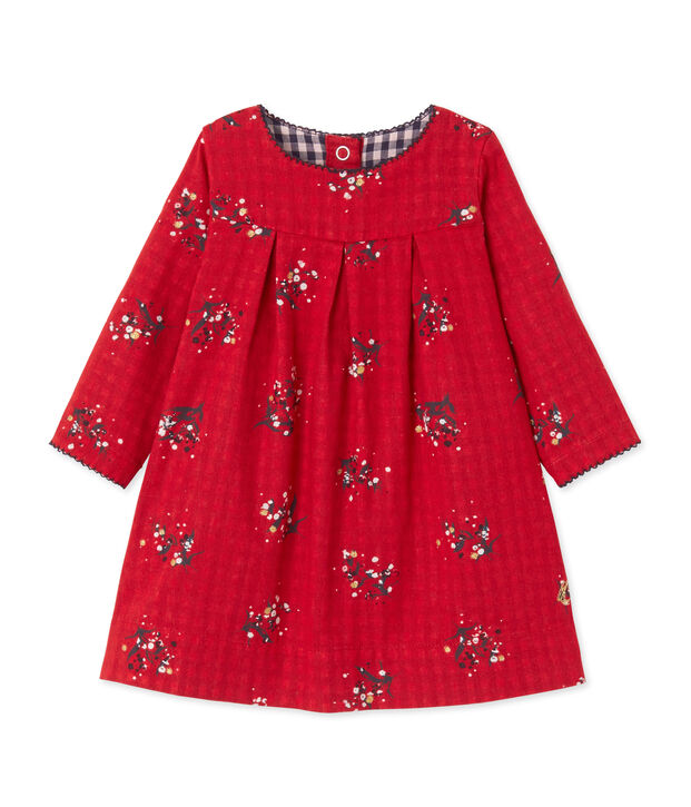 Robe b&eacute;b&eacute; fille en tubique imprim&eacute; rouge/multicouleur