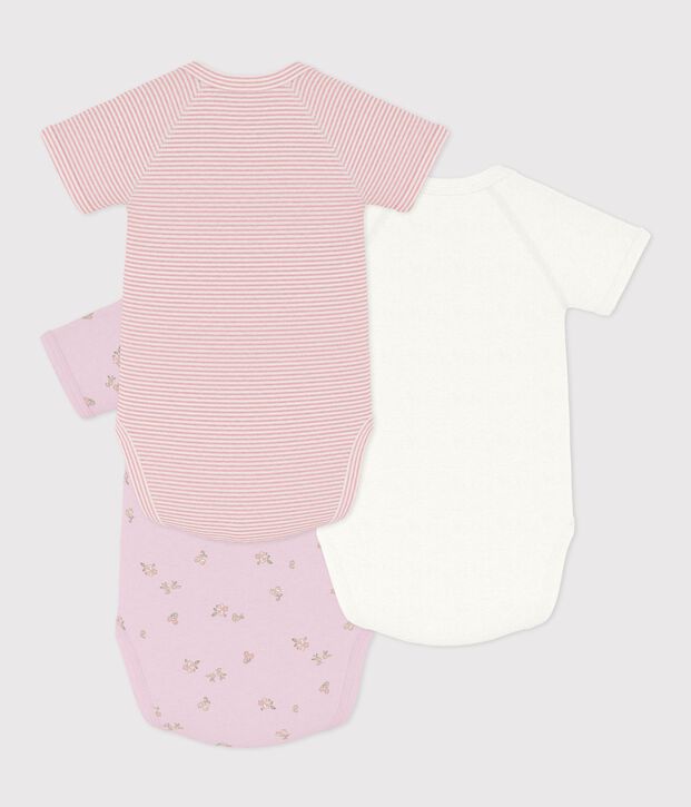 Lot de bodies crois&eacute;s manches courtes en coton imprim&eacute; b&eacute;b&eacute; multicouleur