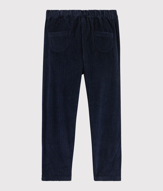 Pantalon en velours enfant fille bleu marine