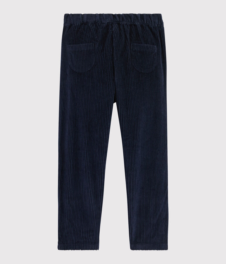 Pantalon en velours enfant fille bleu SMOKING
