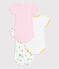 Lot de 3 bodies manches courtes en coton multicouleur
