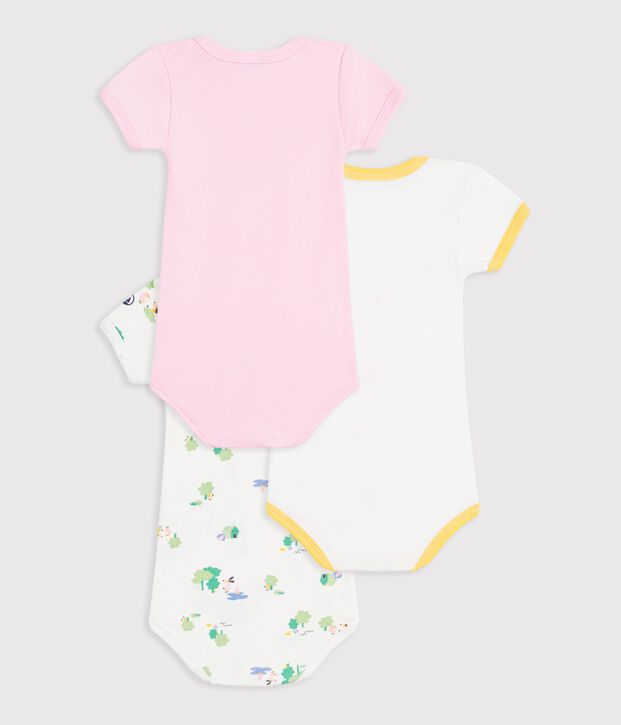 Lot de 3 bodies manches courtes en coton multicouleur