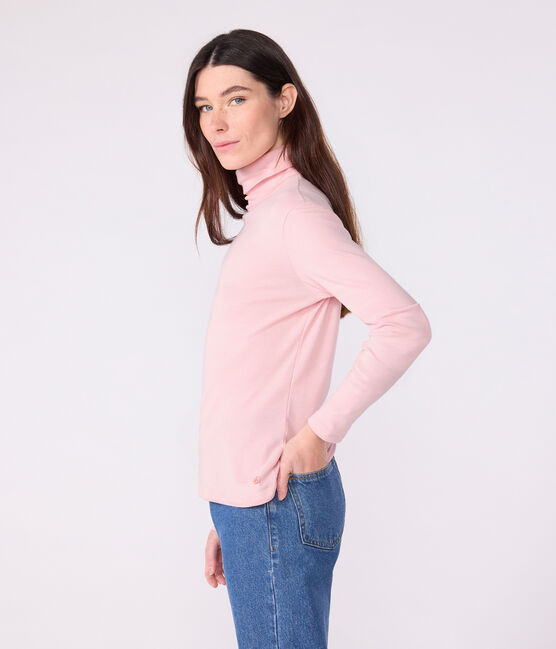 Sous-pull femme l'iconique en coton rose JOLI