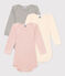 Lot de 3 bodies manches longues unis bébé en coton variante 1