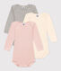 Lot de 3 bodies manches longues unis bébé en coton