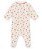 Dors bien bébé fille en côte 1x1 grattée imprimée blanc MARSHMALLOW/blanc MULTICO