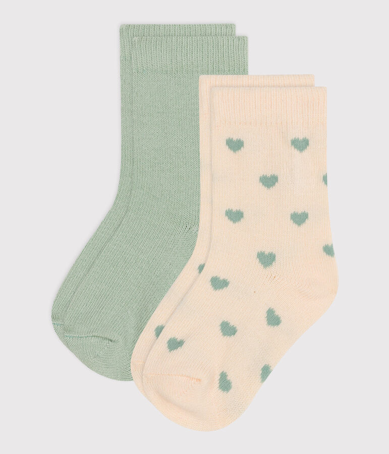 2 paires de chaussettes en coton c&oelig;urs b&eacute;b&eacute; variante 1