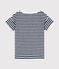 Tee-shirt rayé en bouclette éponge enfant garçon bleu MEDIEVAL/blanc MARSHMALLOW