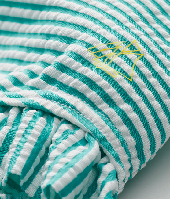 Maillot de bain une pièce bébé fille vert FLAG/blanc LAIT