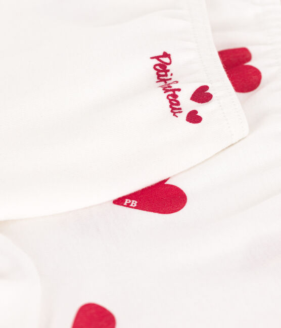 Lot de 2 shorties enfant en coton imprimé cœurs variante 1