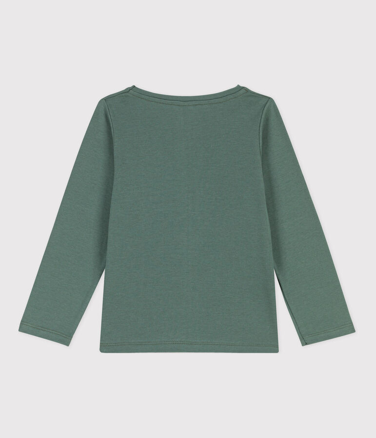Tee-shirt manches longues en coton enfant fille / gar&ccedil;on vert VALLEE