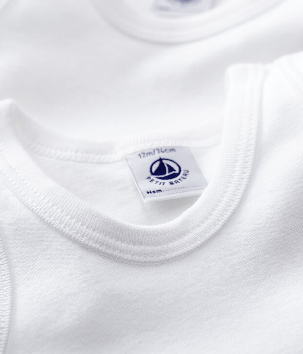 Lot de 2 bodies blancs sans manches b&eacute;b&eacute; multicouleur