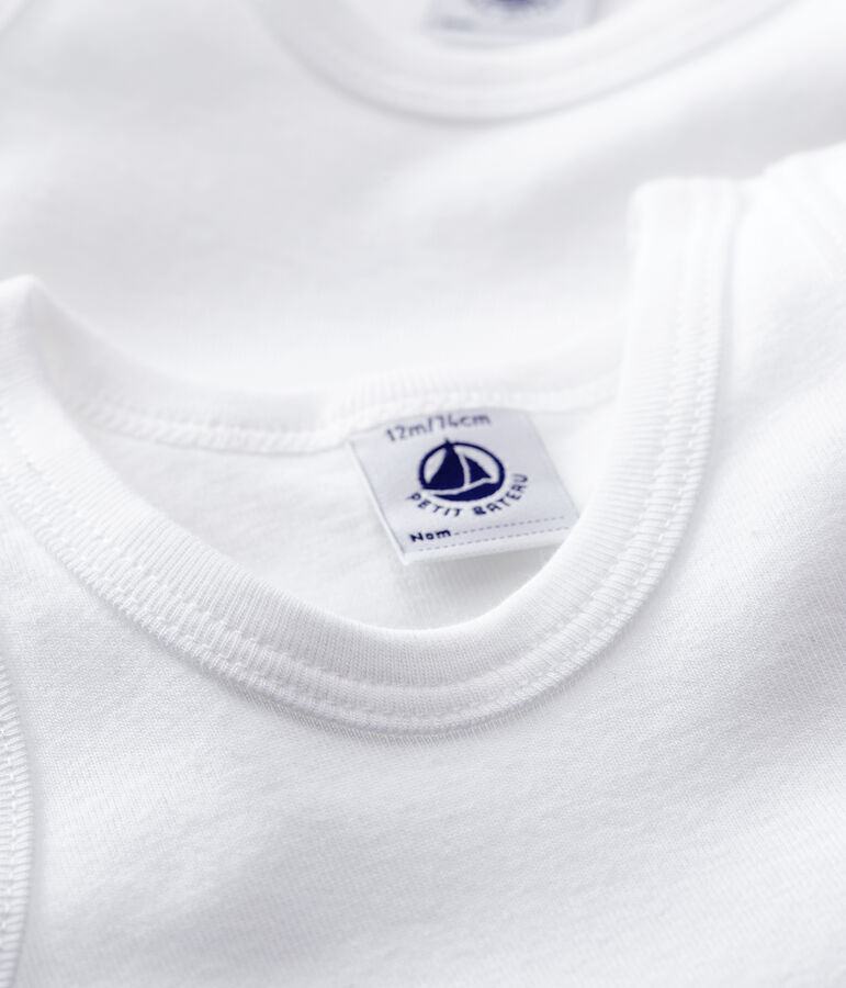 Lot de 2 bodies blancs sans manches b&eacute;b&eacute; variante 1