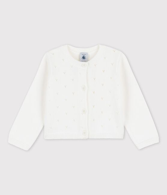 Cardigan en tricot raffiné bébé blanc MARSHMALLOW