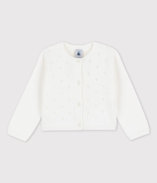 Cardigan en tricot raffin&eacute; b&eacute;b&eacute; blanc
