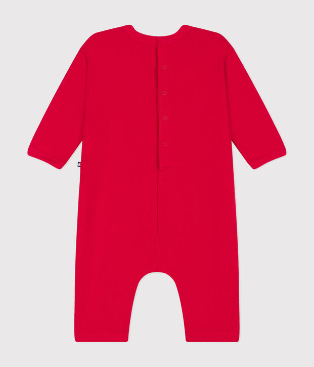 Combinaison longue en molleton b&eacute;b&eacute; rouge