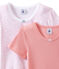 Lot de 2 t-shirts fille manches courtes blanc LOT