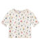 T-shirt fille en tubique léger imprimé blanc MARSHMALLOW/blanc MULTICO