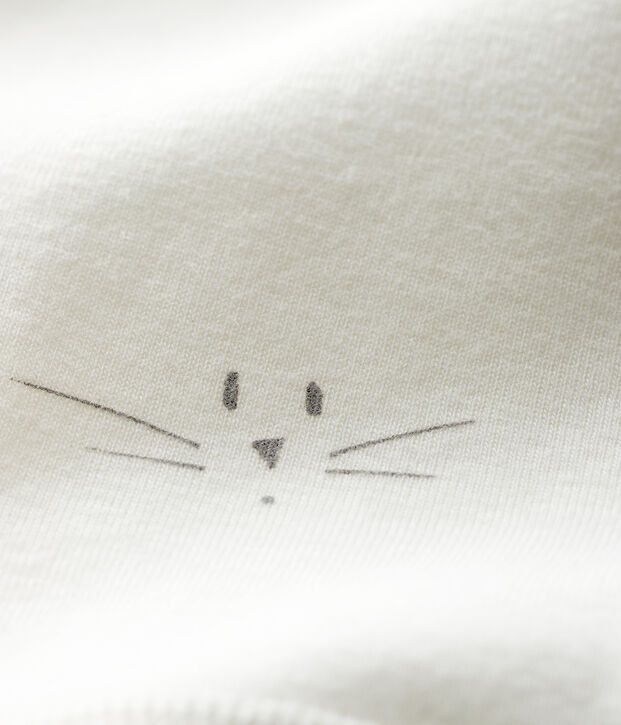Legging t&ecirc;te de chat b&eacute;b&eacute; en c&ocirc;te blanc