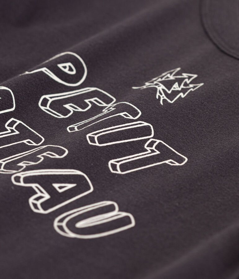 Tee-shirt manches longues en coton enfant gar&ccedil;on gris