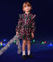 Robe manches longues en flanelle enfant fille bleu SMOKING/blanc MULTICO
