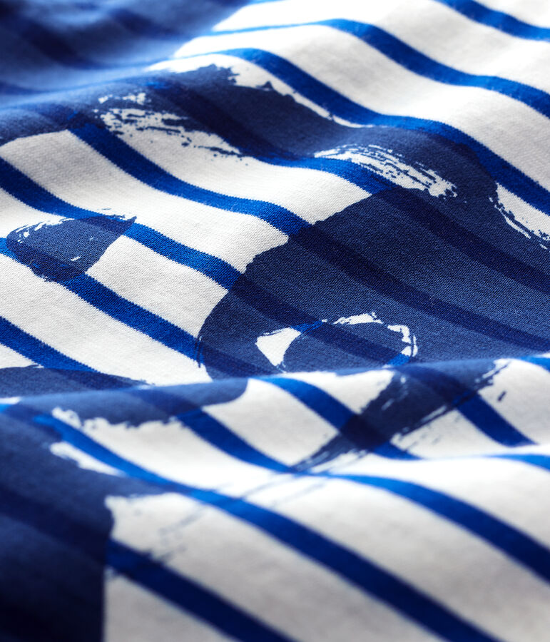 Marini&egrave;re cr&eacute;ative en jersey b&eacute;b&eacute; gar&ccedil;on blanc MARSHMALLOW/bleu SURF