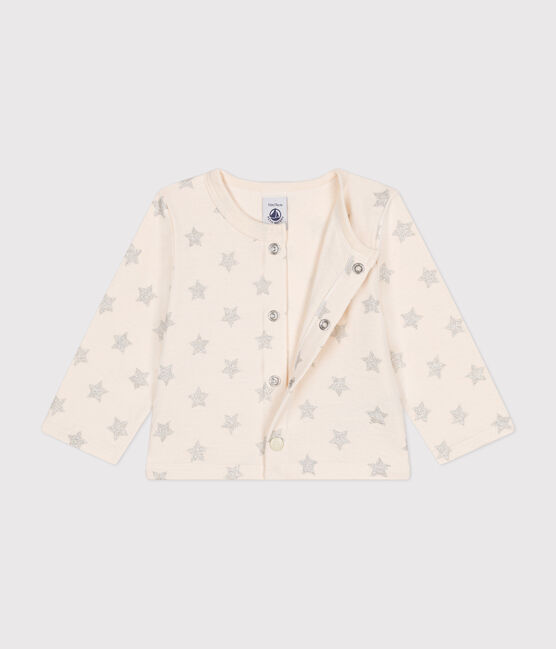Cardigan en tubique imprimé étoile bébé beige AVALANCHE/ ARGENT