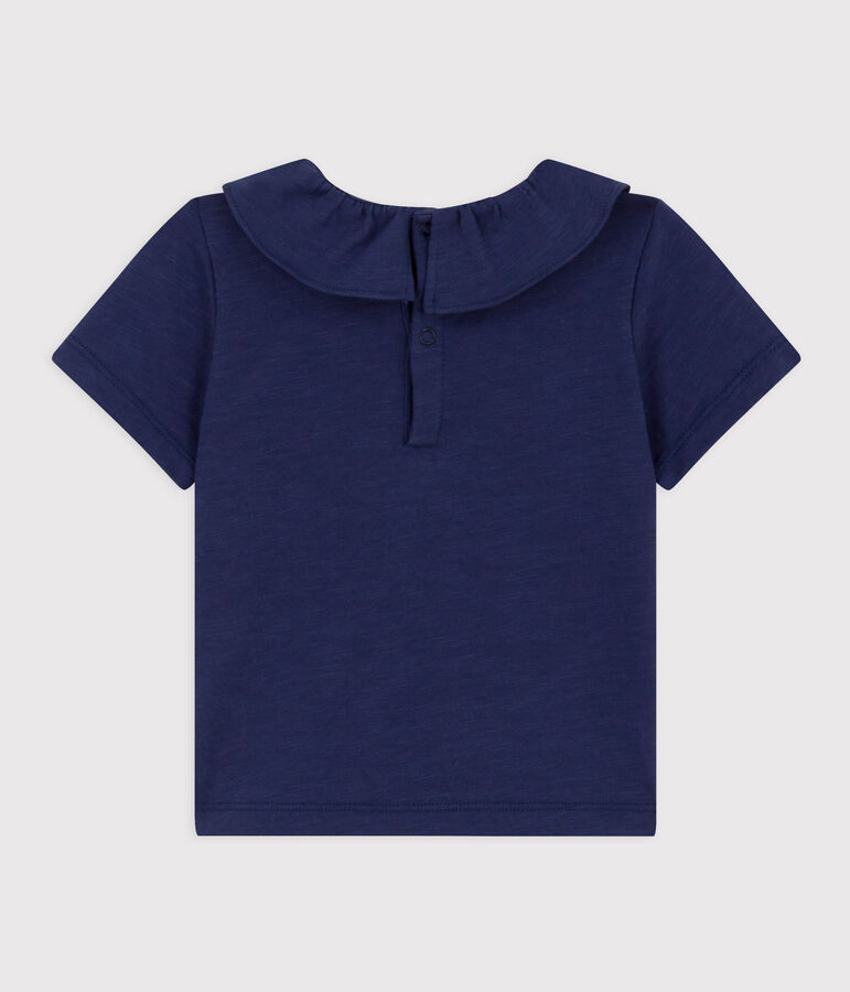Blouse manches courtes b&eacute;b&eacute; en jersey flamm&eacute; bleu CHALOUPE
