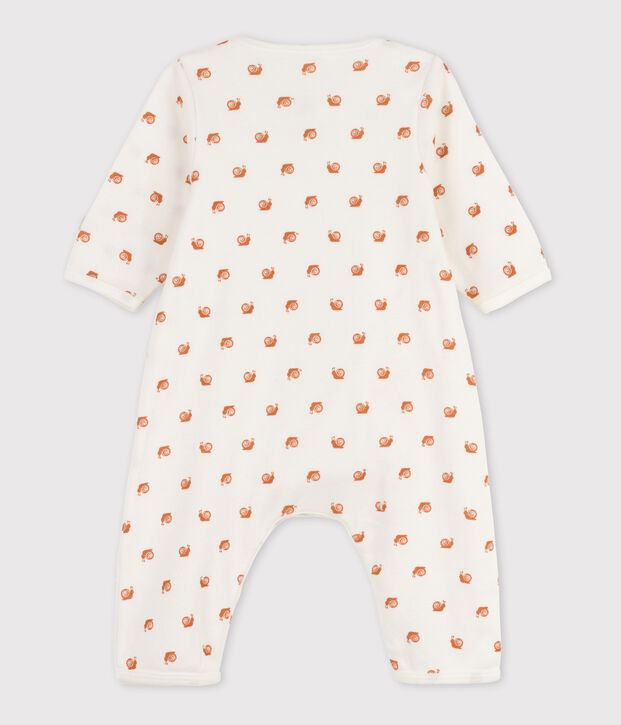 Bodyjama sans pieds imprim&eacute; b&eacute;b&eacute; en coton blanc/marron