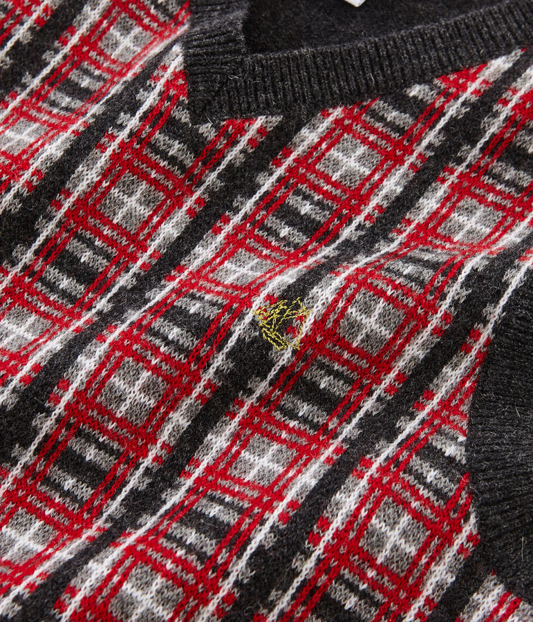 Pull sans manches enfant gar&ccedil;on gris/multicouleur