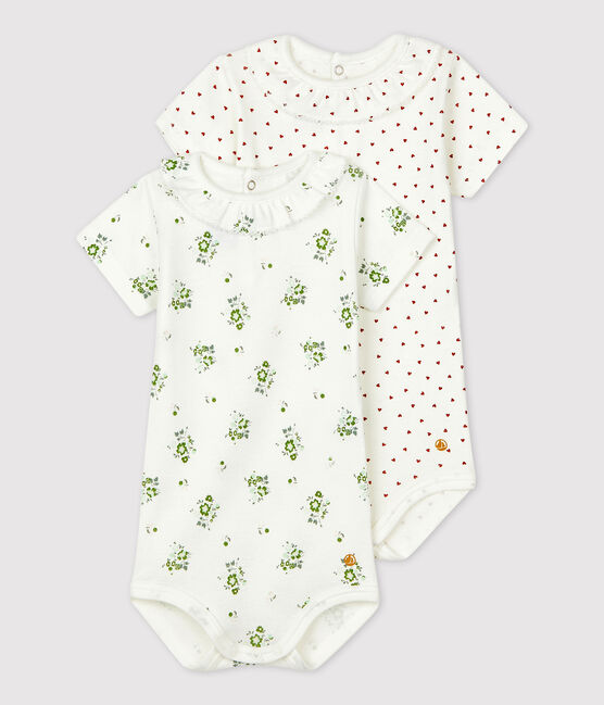 Lot de deux bodies à collerette en coton bébé variante 1