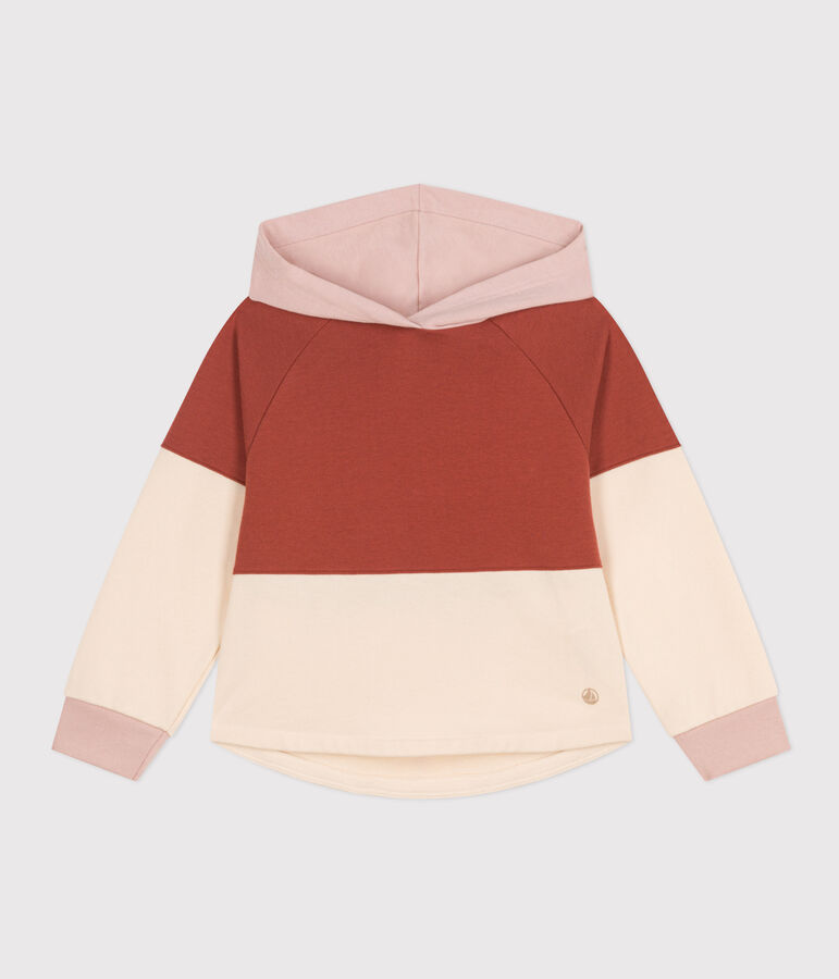 Sweatshirt capuche en molleton enfant fille marron FAMEUX/ MULTICO