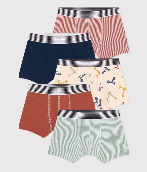 Lot de 5 boxers trottinette en coton enfant multicouleur