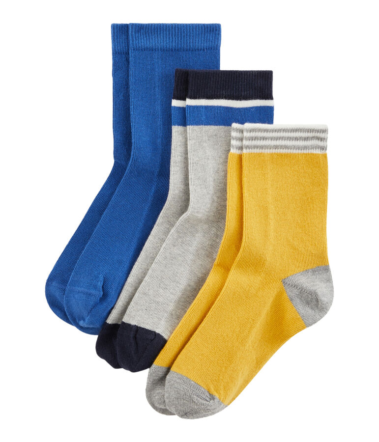Lot de 3 paires de chaussettes enfant gar&ccedil;on multicouleur