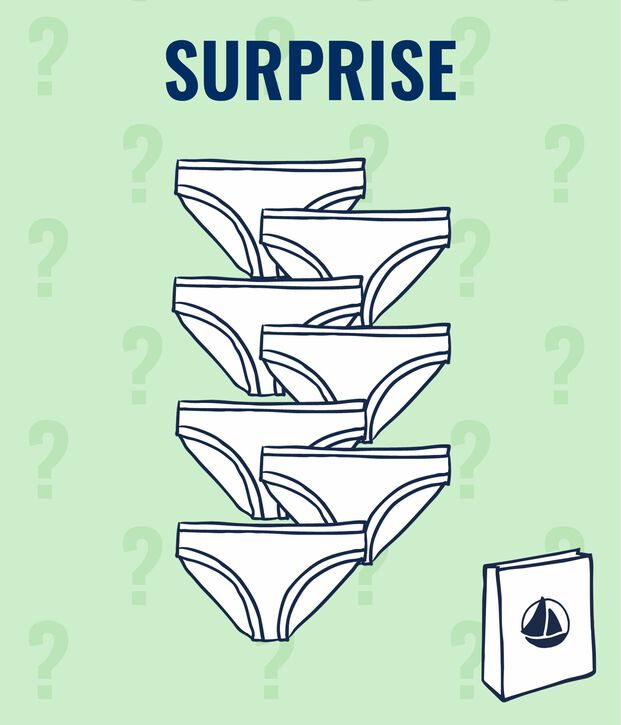 Lot surprise de 7 culottes femme multicouleur