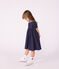 Robe enfant en coton manches courtes unie bleu SMOKING