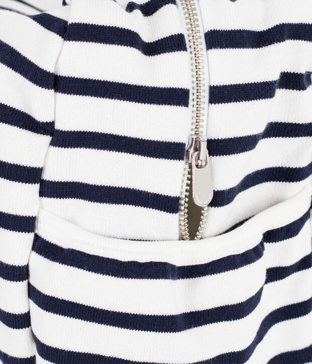 Sac de maternit&eacute; b&eacute;b&eacute; en coton &agrave; rayures blanc/bleu