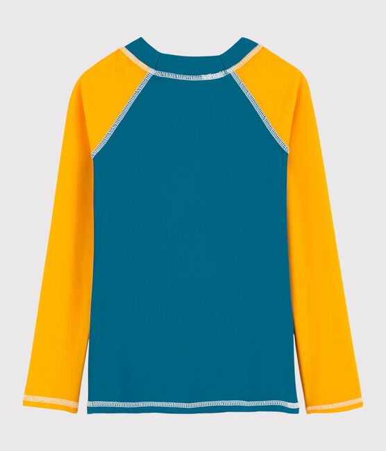 Tee-shirt anti-uv recyclé enfant garçon bleu MYKONOS/jaune TEHONI