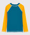 Tee-shirt anti-uv recyclé enfant garçon bleu MYKONOS/jaune TEHONI