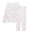 Pyjama petite fille en tubique blanc MARSHMALLOW/blanc MULTICO