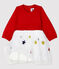 Robe manches longues bébé fille rouge TERKUIT/blanc MULTICO
