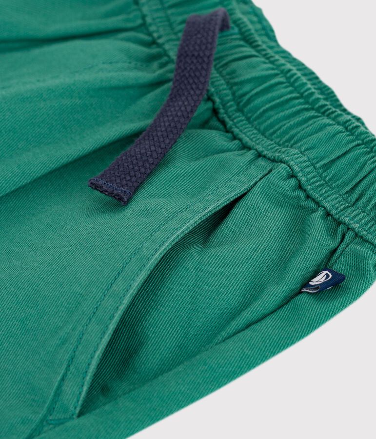 Bermuda short enfant en coton uni vert