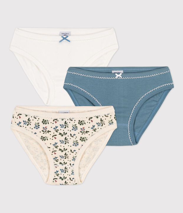 Lot de 3 culottes fleur petite fille en coton multicouleur
