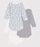 Lot de 3 bodies manches longues en coton bébé variante 1