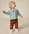 Tee-shirt manches longues en jersey fin bébé vert PAUL