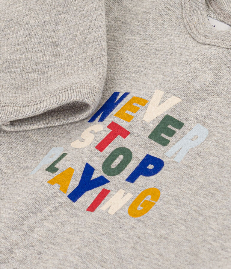 Sweatshirt en molleton b&eacute;b&eacute; gris CHATON CHINE