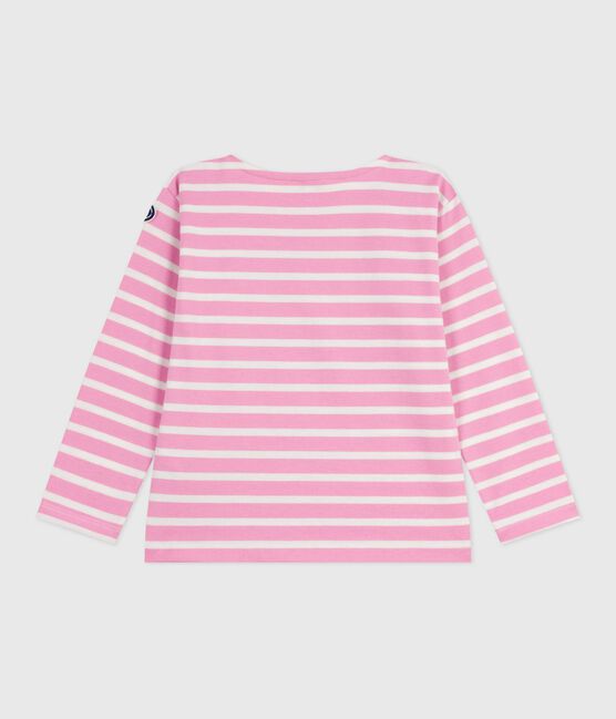 Marinière enfant en coton rose BOUDOIR/ MILK